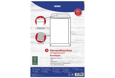 Papprückwandtaschen B4 3er Pack 665905