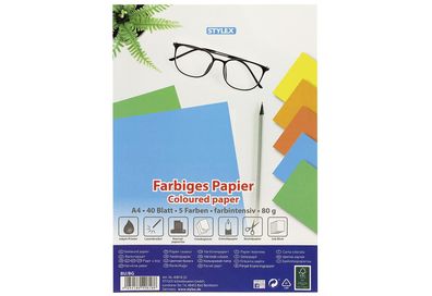 STYLEX Kopier-Papier DIN A4 farbig 40 Blatt