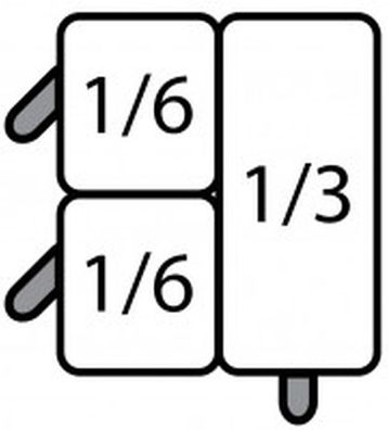 E7/Cpcexb Nudelkorb-Set: 2 X 1/6 Gn + 1 X 1/3 Gn