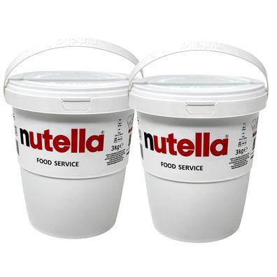 Ferrero Nutella BIG Family 2 x 3 kg - Doppelpack Nuss-Nugat-Creme im Eimer