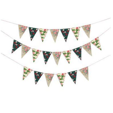 DOIY DESIGN Party Flags FLORAL, Party Flaggen Geburtstage 15m, 20x12cm