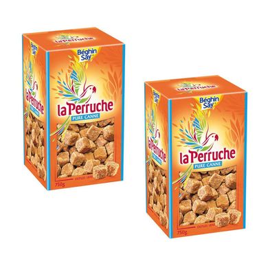 La Perruche Brauner Rohrzucker Würfel 2 x 750 g - Natürlicher Genuss für Kaffee & Tee