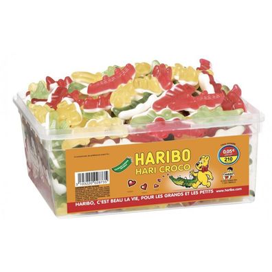 Haribo Croco Krokodile: Bunte Gummibonbons, 1155 g Dose aus Frankreich