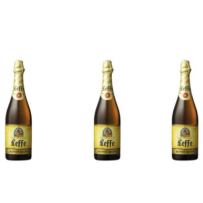 Leffe Blond Belgisches Bier 3 x 0,75L - Authentischer Geschmack, 6,6% Alkohol