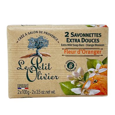 Le Petit Olivier Seife mit Orangenblüten & Olivenöl – 2x100g natürliche Pflege