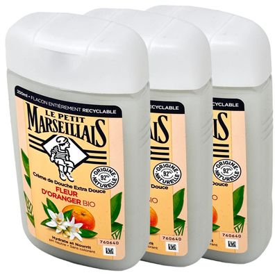 Le Petit Marseillais Duschgel Orangenblüten 3x250ml - Erfrischende Pflege