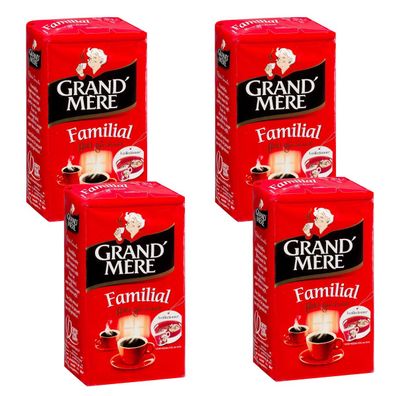 Kaffee Grand' Mére Familial, gemahlener Kaffee aus Frankreich, 4 x 250g