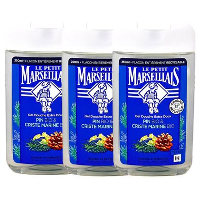 Le Petit Marseillais Duschgel Pinie & Meerfenchel 3x250 ml – Frische aus Frankreich