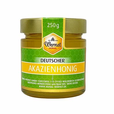 Honig Wernet Deutscher Akazienhonig – Schwarzwälder Imkerhonig im 250g Glas