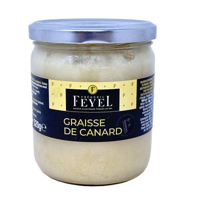 FEYEL Graisse de Canard franz. Delikatess Enten Schmalz Fett, ungesalzen 320g Glas