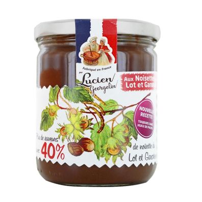 Lucien Georgelin Haselnussaufstrich – 40% Nuss, cremiger Genuss aus Frankreich, 400 g