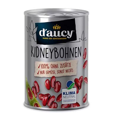 d'aucy Rote Kidneybohnen – Natürliche Vielfalt, Ohne Salz & Zuckerzusatz, 285g Dose