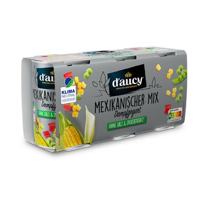 d'aucy Mexikanischer Mix, 3x110g Dosen, ohne Salz & Zucker, ohne Konservierungsstoffe