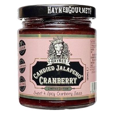 Haynes Gourmet Candied Jalapeno Cranberry - Süß-würzige Jalapeños mit Preiselbeernote