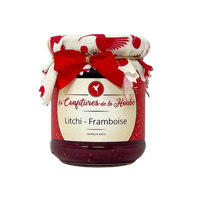 LES Confitures DE LA HOUBE Konfitüre mit Litchy und Himbeeren 220 Gramm