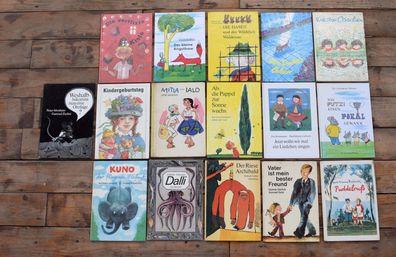 16 x Kinderbuch Kinderbücher Bilderbuch DDR Konvolut Sammlung Set Buch Antik Alt