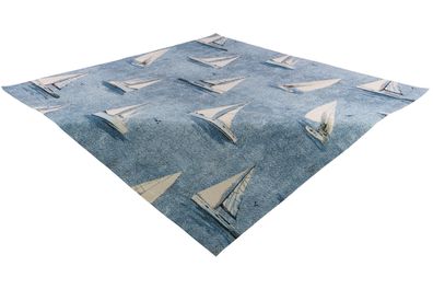 Tischdecke Maritim 85x85 cm Sandner Segelyacht Gobelin Mitteldecke Möwe Blau Nau