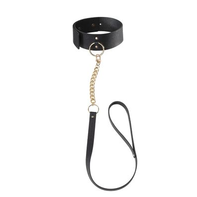 Bijoux Indiscrets Wide Choker Black: Luxuriöses Halsband und Leine aus Spanien