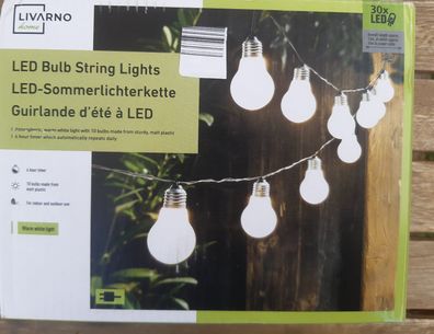 Livarno home LED Sommerlichterkette mit 10 Glühbirnen weiß