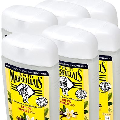 Le Petit Marseillais Vanillemilch Duschgel 6x 250ml – Verwöhnende Reinigung