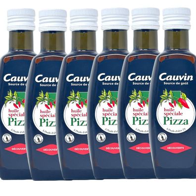 Cauvin Chili-Öl für Pizza, Pasta und zum Grillen - Huile Pimentée 6x250 ml Frankreich