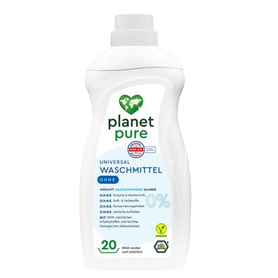 PLANET PURE Universal Waschmittel: Natürlich, Vegan, Hautschonend 20Wl