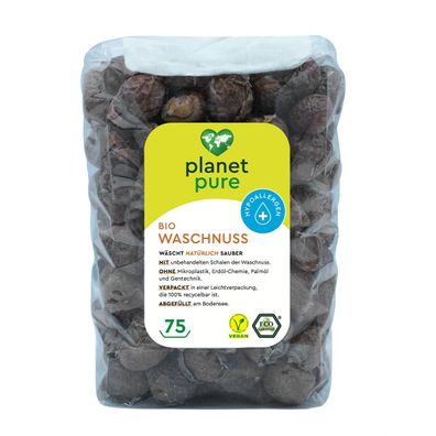 PLANET PURE Bio-Waschnuss natürlich sauber unbehandelte Schale der Waschnuss 75 WL