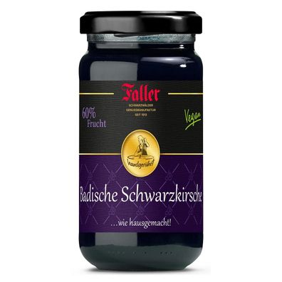 Faller Badische Schwarzkirsch-Konfitüre extra: Hausgemachter Genuss, 330g