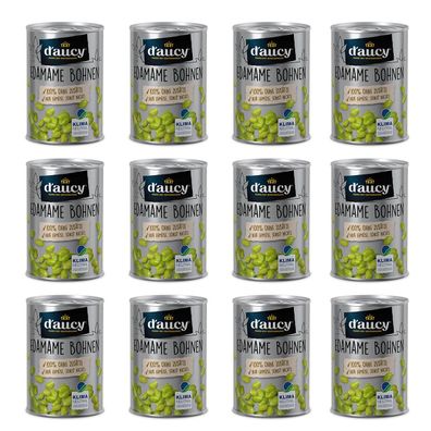 d'aucy Edamame Bohnen – 100% ohne Salz/Zuckerzusatz, 12 x 110g Dose