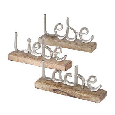 FeineHeimat Deko Schriftzug Jillien lebe-liebe-lache. Handgearbeitet, 3 tlg