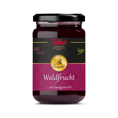 Faller Waldfrucht-Konfitüre: Schwarzwälder Genuss, 60% Frucht, 330g Handwerkskunst