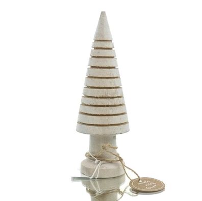 Boltze Deko-Weihnachtsbaum Noares Weiß Ø ca. 5 cm 18,5 cm - Mangoholz