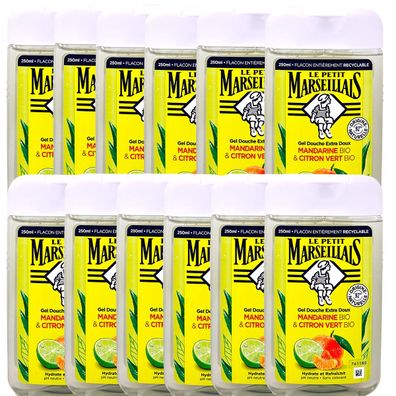 Le Petit Marseillais Duschgel Mandarine Limette 12x250ml – Frisch aus Frankreich