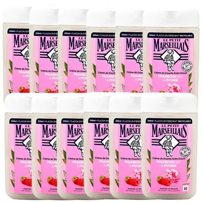 Le Petit Marseillais Duschgel Himbeere Pfingstrose 12 x 250 ml aus Frankreich