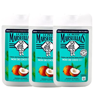 Le Petit Marseillais Feuchtigkeitsspendende Duschcreme mit Kokosbutter 3x250ml