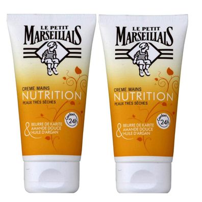 Le Petit Marseillais Handcreme mit Mandel und Arganöl 2 x 75ml sehr trockene Haut