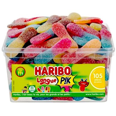 Haribo Langue PIK Saure bunte Zungen in der großen Familienbox 1050 Gramm