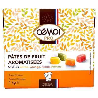 Cémoi Pâtes de Fruits: Fruchtige Geleefrüchte Apfel, Orange, Erdbeere, Zitrone 1 KG