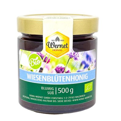 Honig Wernet BIO-Wiesenblütenhonig - Blumig Süßer Genuss 500 Gramm