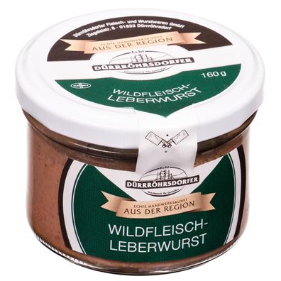 Wildfleischleberwurst im Glas 160g – Dürrröhrsdorfer Premium Qualität