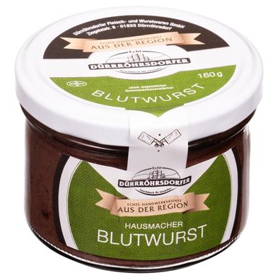 Hausmacher Blutwurst im Glas 160g – Dürrröhrsdorfer Premium Qualität