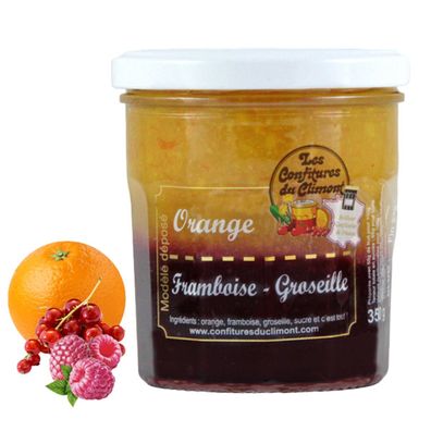 Les Confitures du Climont Bicolore Konfitüre 350g – Himbeer, Johannisbeer & Orangen