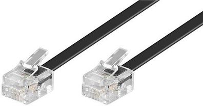 Wentronic Modularanschlusskabel, 3 m, Schwarz - RJ11/RJ14-Stecker (6P4C) > RJ11/RJ