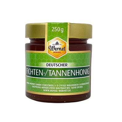 Honig Wernet Deutscher Fichten-Tannenhonig - Imkerhonig aus dem Schwarzwald 252g