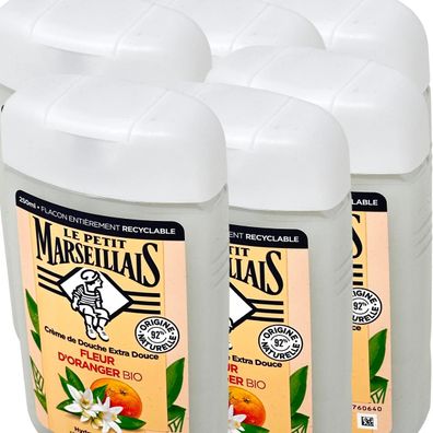 Le Petit Marseillais Duschgel Orangenblüten 6x250ml–Sanfte Reinigung mit Frischeduft