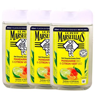 Le Petit Marseillais Duschgel Mandarine & Limette 3x250ml – Erfrischende Pflege