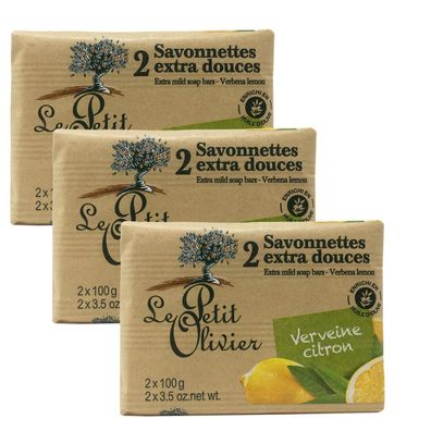 Le Petit Olivier Seife Zitrone Eisenkraut & Olivenöl – 3er Pack (2x100g) Frankreich