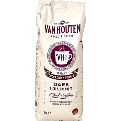 VAN HOUTEN VH1 Kakaopulver 1KG – Reichhaltiger & ausgewogener Instant Kakaodrink