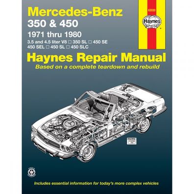 Mercedes-Benz 350/450/SL Roadster Sedan Coupe 71-80 US Reparaturanleitung Haynes