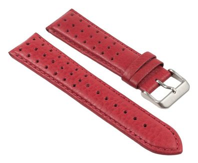 Ersatzband Uhrenarmband Leder Band, Rot, gelocht, atmungsaktiv 25788S